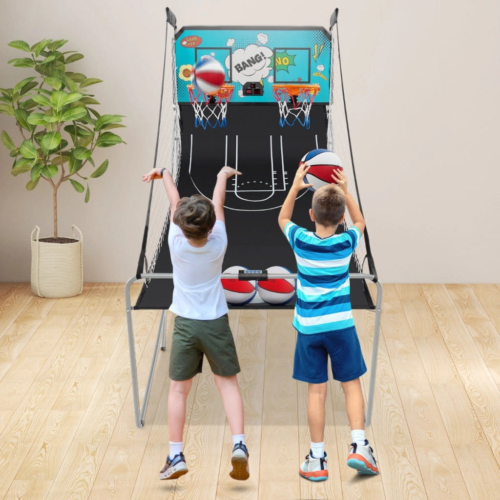 Gioco arcade di pallacanestro a doppio tiro pieghevole, Macchina da pallacanestro con punteggio elettronico Colorato2