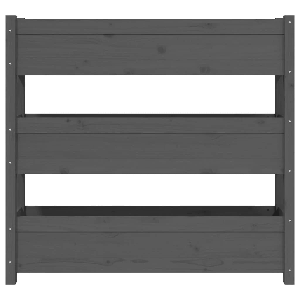 Fioriera rialzata per piante e fiori terrazza giardino 112 x 25 x 104,5 cm legno massello di pino grigio 02_0037395