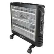 Stufa al Quarzo Ventilata Potenza 400-1200W 3 Modalità di Riscaldamento Ventola Spegnimento Automatico Protezione Surriscaldamento
