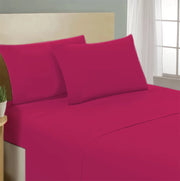 Lenzuolo letto sotto con angoli 100% puro cotone Made in Italy tinta unita Ciclamino - 1 Piazza e mezza francese
