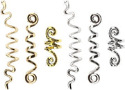 Accessori per dreadlock - Vlechten in metallo - Adattabili a tutti i tipi di capelli - Calotte per capelli per vlechten in oro e argento