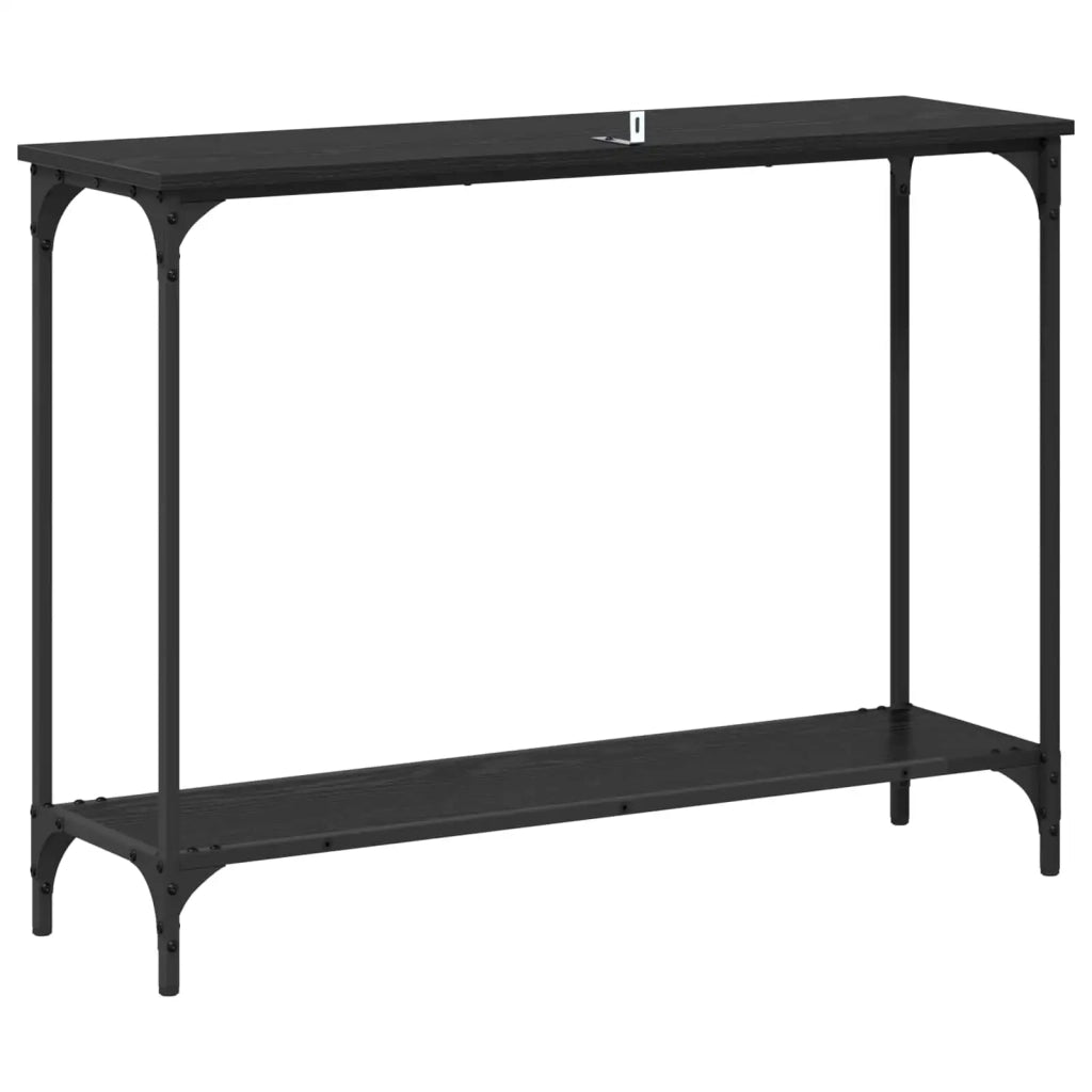 Tavolo consolle con lo scaffale Rovere nero 101 x 30.5 x 75 cm