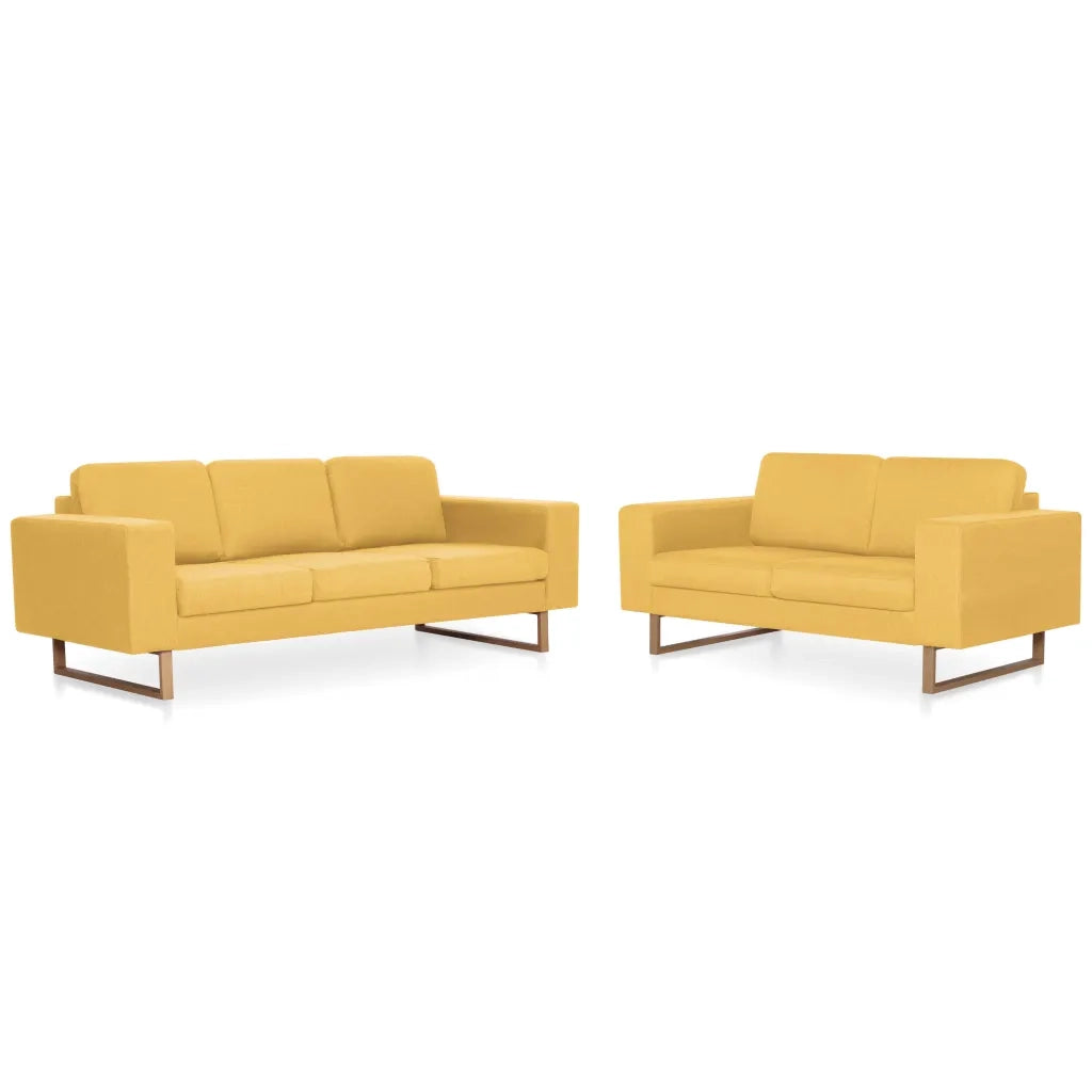 Set Divani 2 pz in Tessuto Giallo 276864