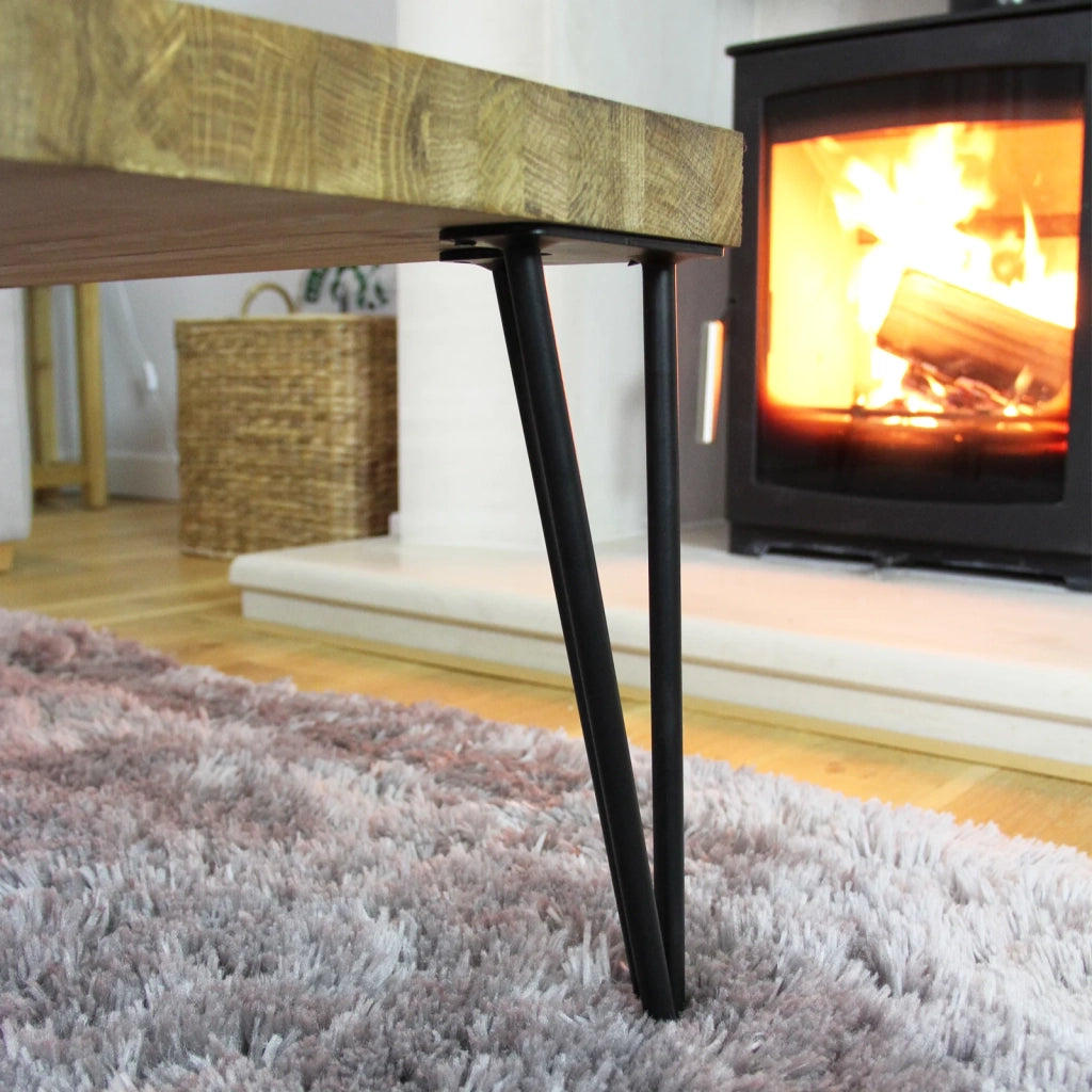 4 Gambe per Tavolo a Forcina SkiSki Legs 40,6cm Acciaio Nero 3 Rebbi 12mm