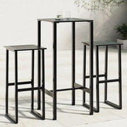 Set Bar da Giardino 3pz Nero in Acciaio Verniciato a Polvere 3283750