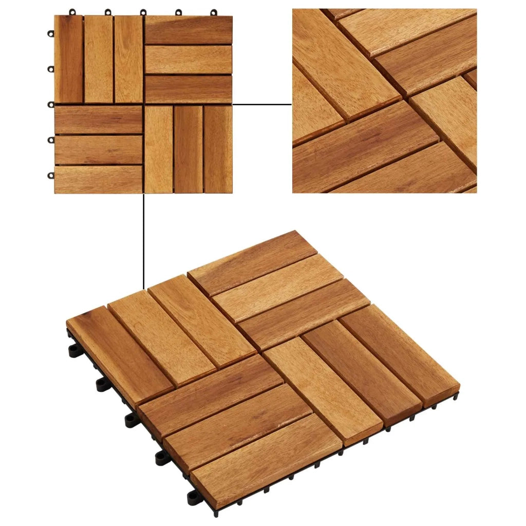 Piastrella per Decking 10 pz Marrone 30 x 30 cm CFW8127930