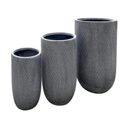Set di 3 vasi in Fibra di argilla cm 44x44x79 - NINE