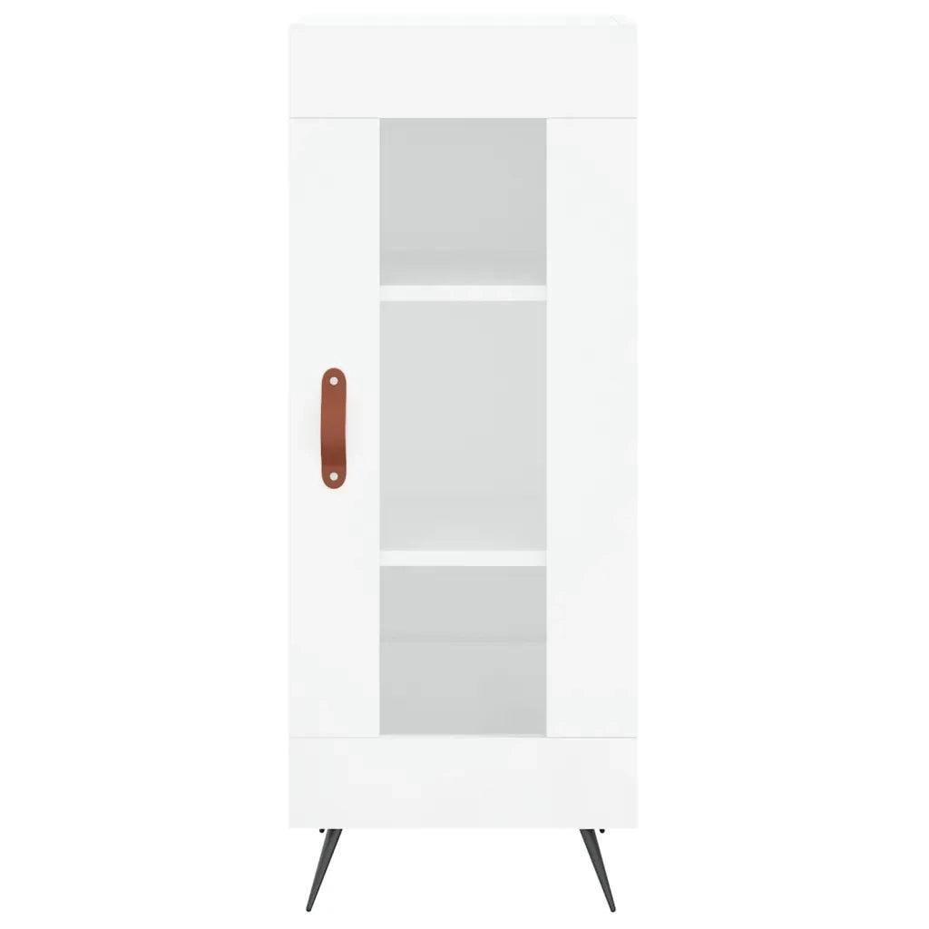 Credenza-Buffet-Armadio da cucina 34,5x34x180 cm in Legno Multistrato Bianco Lucido 997287