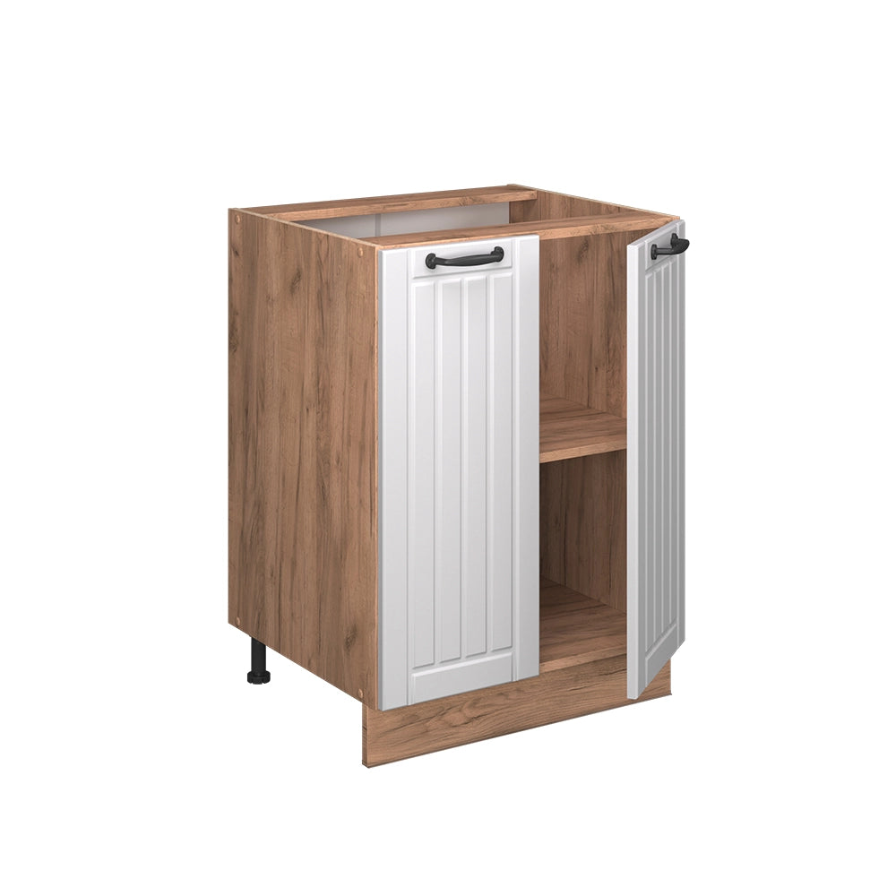 Vicco Mobiletto base cucina Bianco casa di campagna 60 cm , PL Antracite