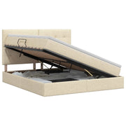 Letto con contenitore e materasso Crema 160 x 200 cm Tessuto 3459517
