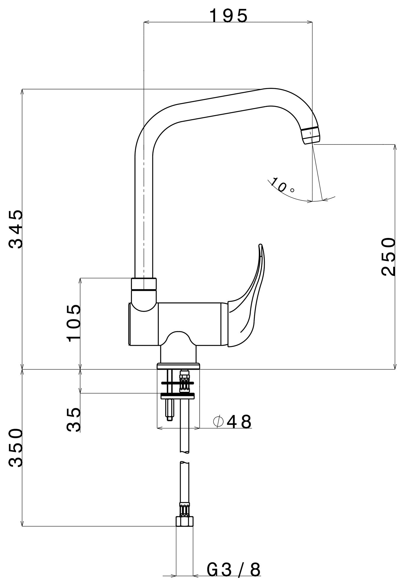 Rubinetto Cucina Miscelatore Monocomando Apell APG1111CR Sottofinestra Cromato
