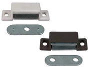 CRICCHETTO MAGNETICO RETTANGOLARE NORMALE- - mm.48x18x13h., 2 fori, in plastica bianco - 150 pezzi