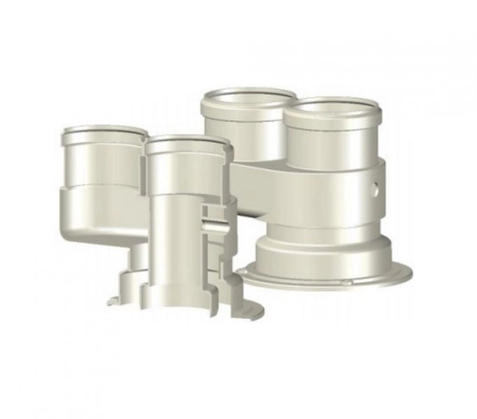SDOPPIATORE SCARICO CALDAIA A CIABATTA 60/100 A 80-80 MOD.4 PLASTICA PPS