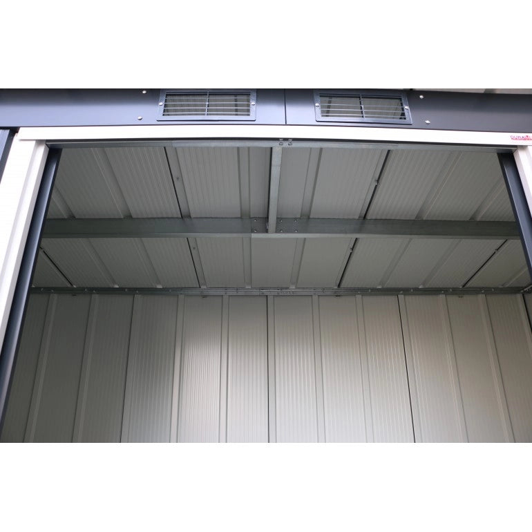 Casetta in metallo by Ezooza Pent 8x4 tetto a una falda grigio 124 x 263 x 181 cm Soluzione duratura ed elegante