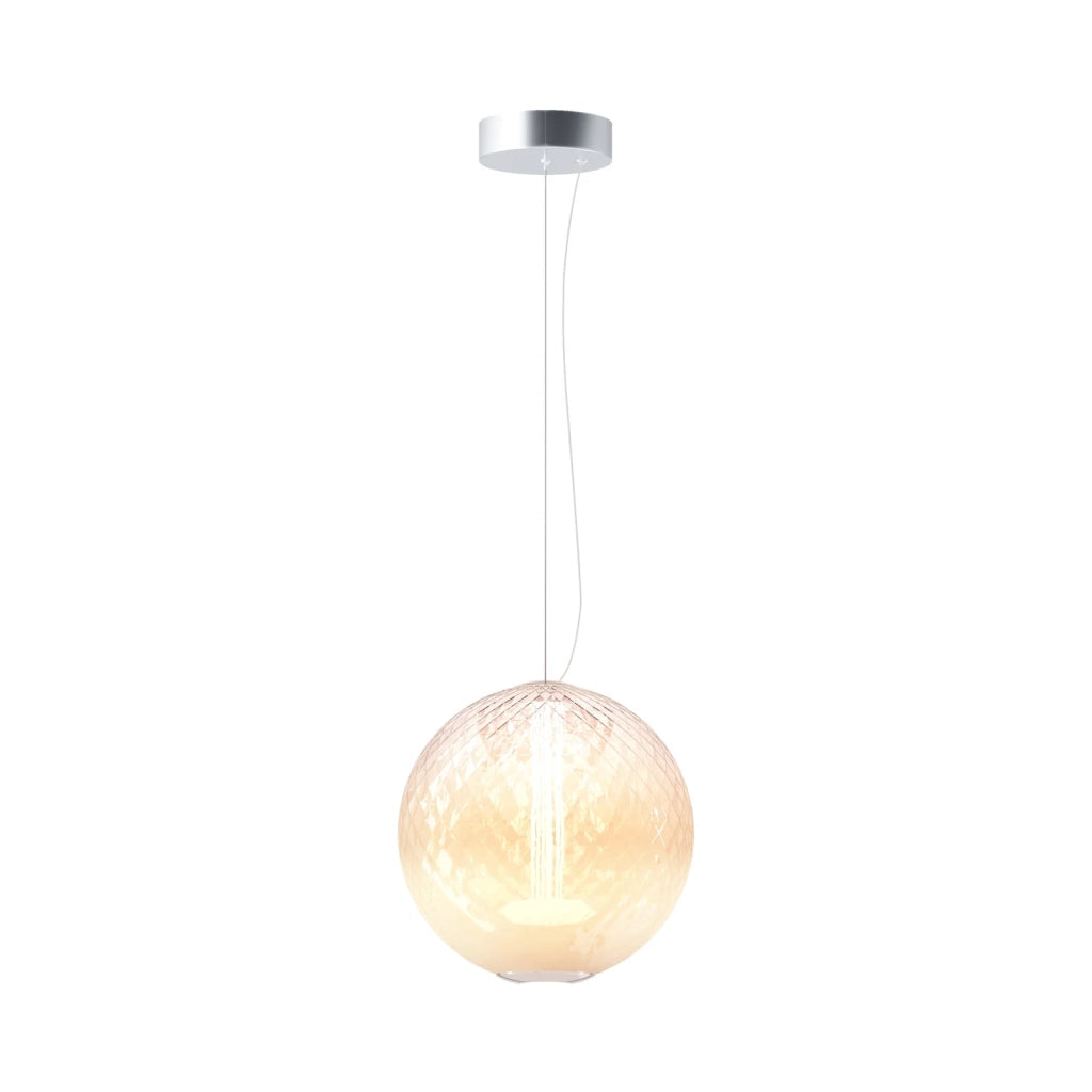 Sospensione Contemporanea Bruma Metallo Cromo Vetro Led 15W 2700K Ip20
