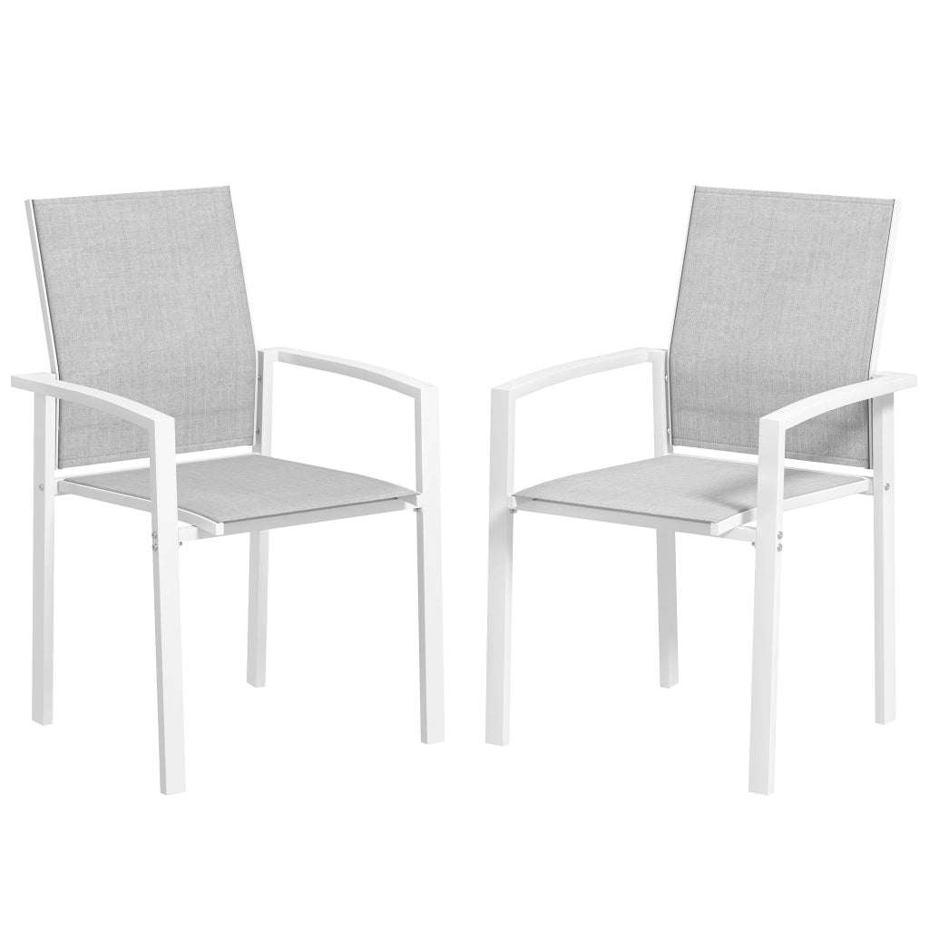 Sedia da giardino impilabile ¨C zephmum ¨C 2 pezzi, grigio chiaro, 56x58x89 cm