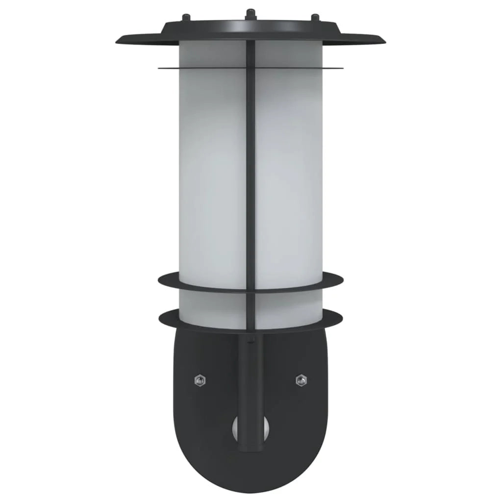 Applique da esterno con sensore di movimento 19 x 19 x 31 cm robusta ed elegante in acciaio inox nero 02_0056602