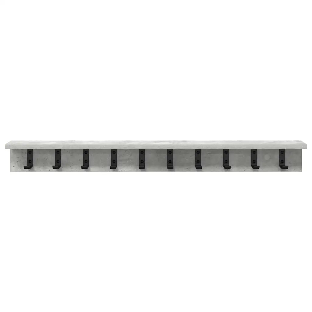 Appendiabiti a muro Grigio cemento 100 x 10,5 x 10,5 cm 874374