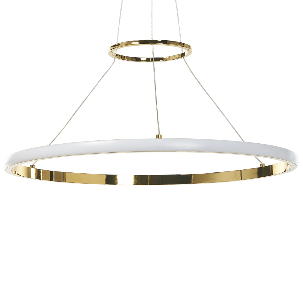 Moderna Lampada a Sospensione Illuminazione Integrata LED Anelli Lampada a Sospensione Rotonda in Metallo dorato
