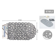 Trade Shop - Tappeto Antiscivolo Vasca Bagno Doccia Ovale Buchi Triangolari Grigio 67x37cm 87852 -