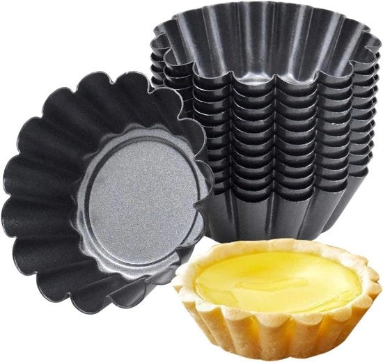 Set di stampi per muffin in acciaio inossidabile mini - Set di 12 - stampi per cupcake antiaderenti - Forme per biscotti da forno riciclabili Accessori da forno riutilizzabili