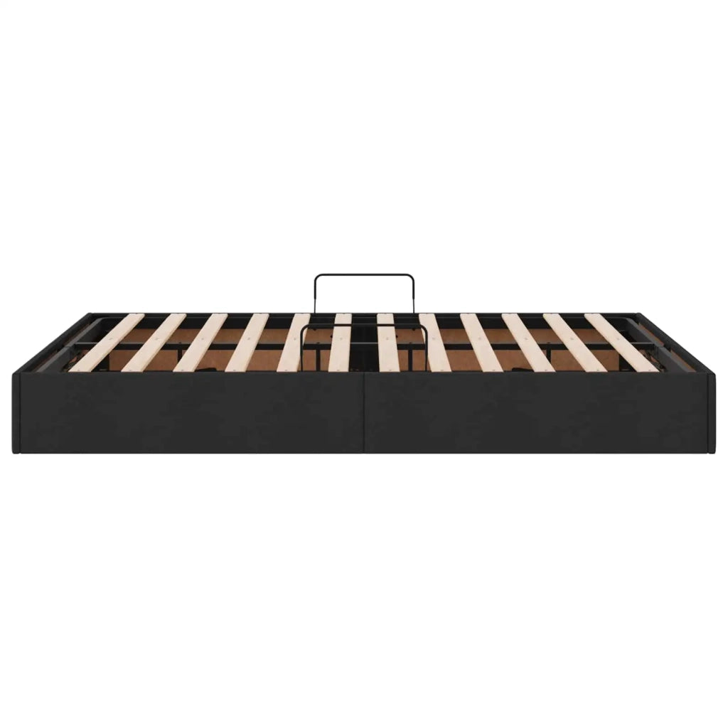 Letto ottomano con archiviazione Nero 140 x 200 cm Tessuto 3442828