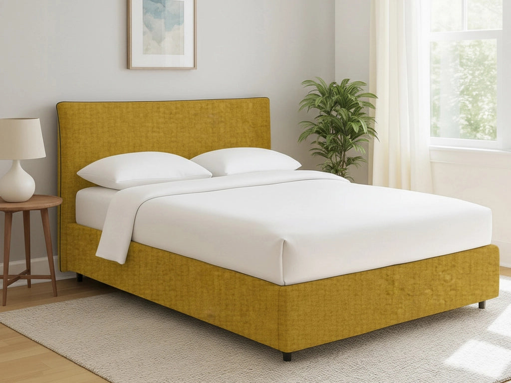 Staines, Letto Singolo Sfoderabile Made in Italy, Giallo Ocra