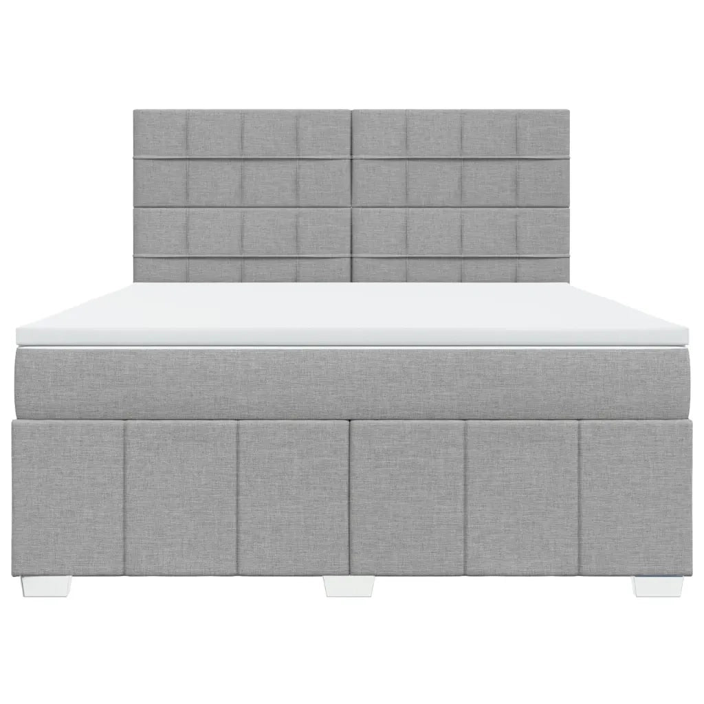 Giroletto a Molle con Materasso Grigio Chiaro180x200 cm Tessuto