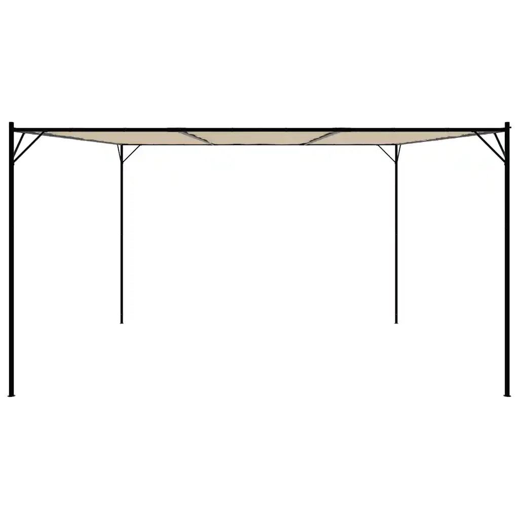 Gazebo Beige 4x4 m 180 g/m² Tessuto e Acciaio 362466
