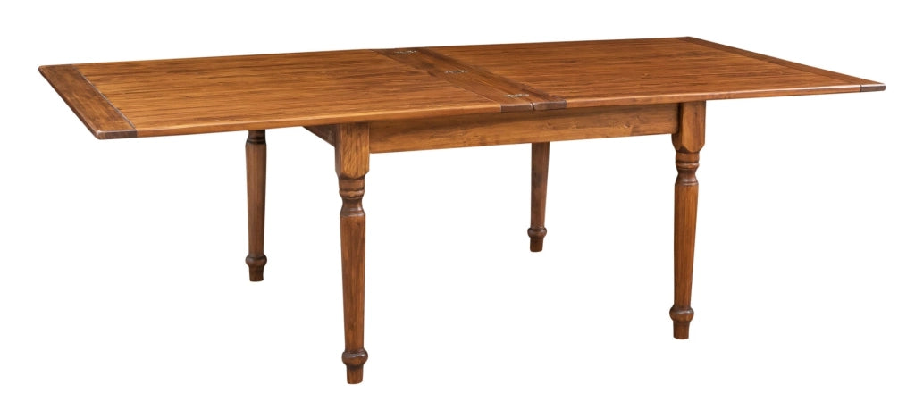 Biscottini Tavolo allungabile a libro Country in legno massello di tiglio finitura noce 120x120x80 cm. Made in Italy