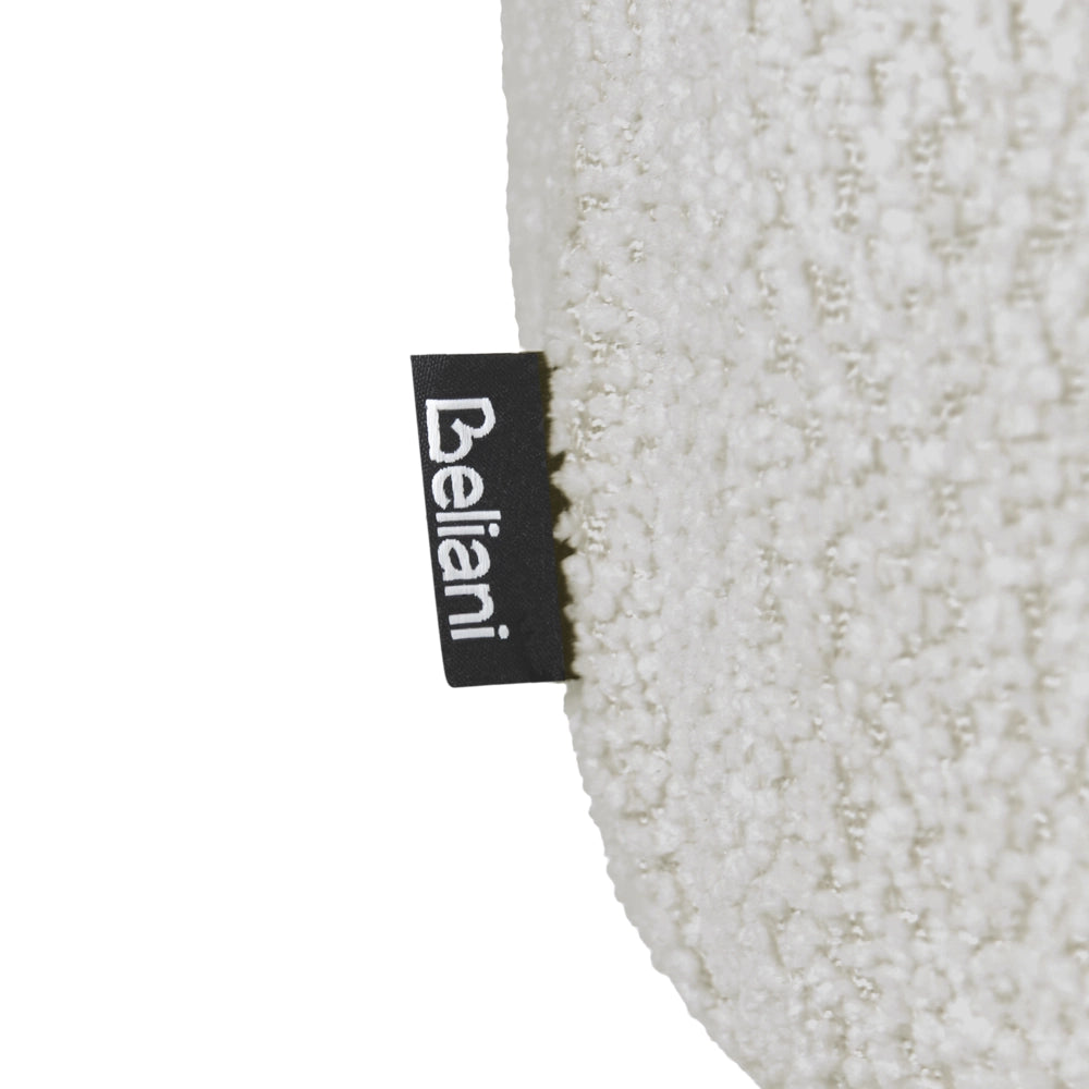 Divano a 2 posti in ciniglia di poliestere bianco sporco moderno e confortevole con seduta e schienale curvi in stile scandinavo