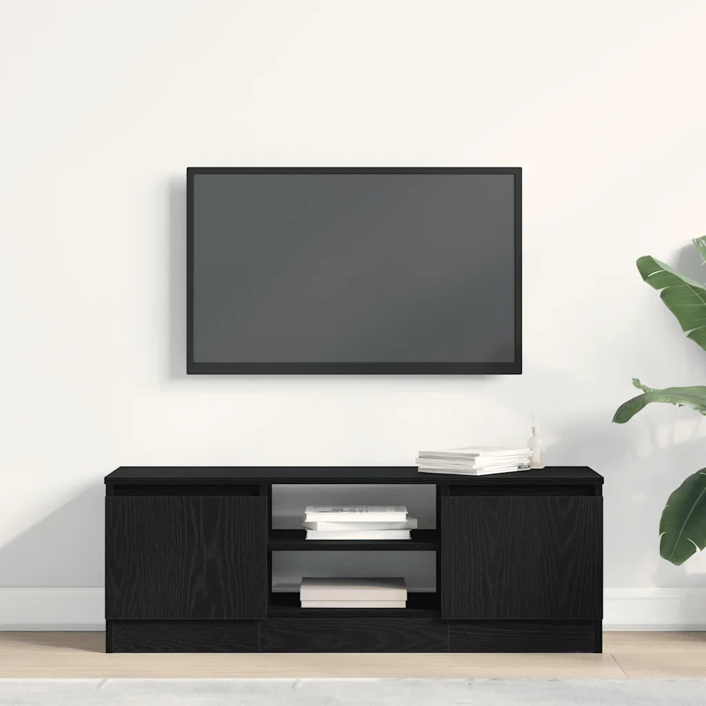 Mobile Porta TV Rovere Nero 102x30x36 cm in Legno Multistrato 862433