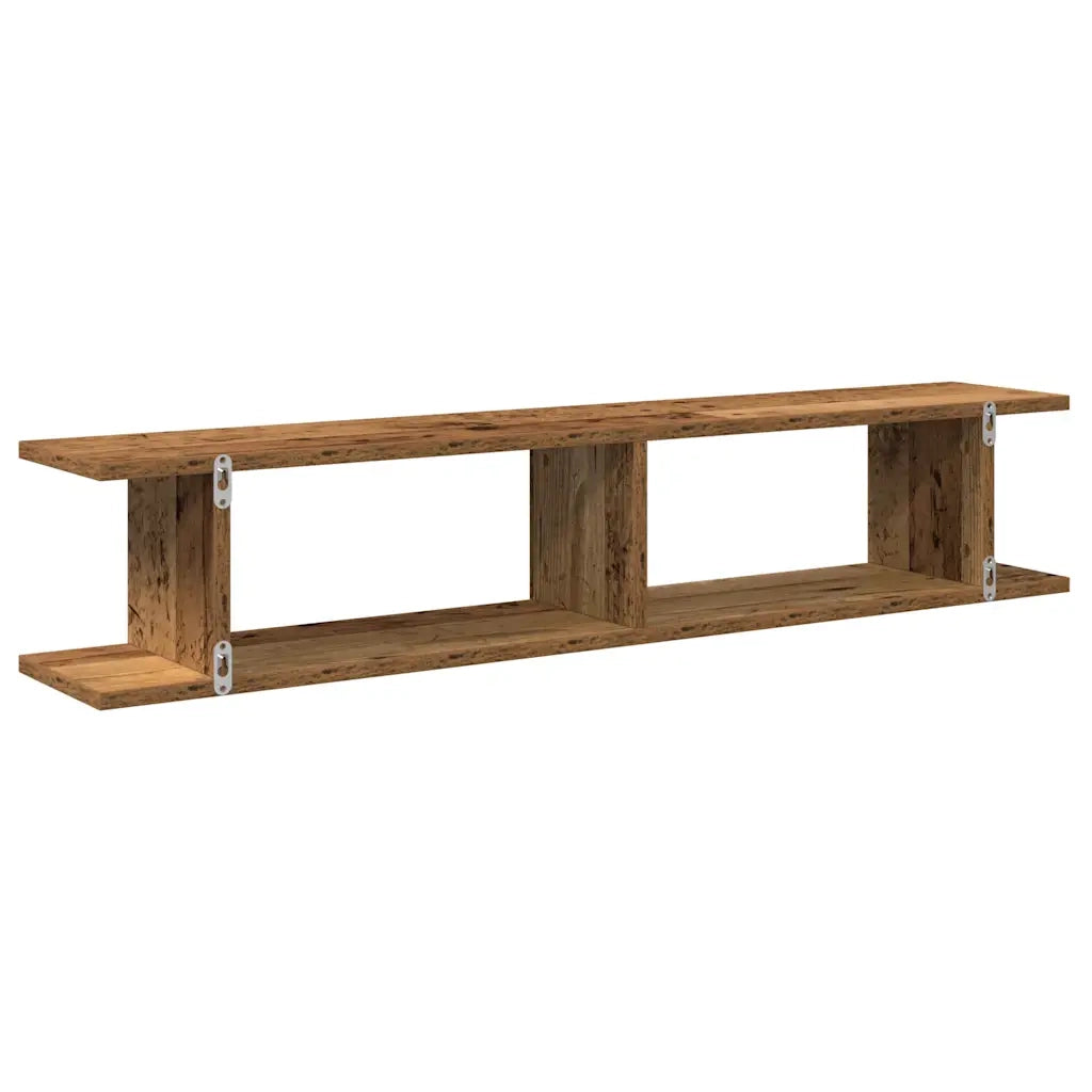 vidaXL Mensole da Parete 2pz Legno Vecchio 105x18x20 cm in Truciolato