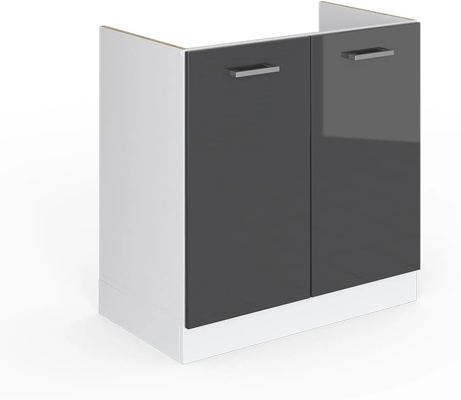 Frontale cucina R-Line, Antracite lucido, 79.2 x 71.3 cm frontale del mobile per mobile sottolavello