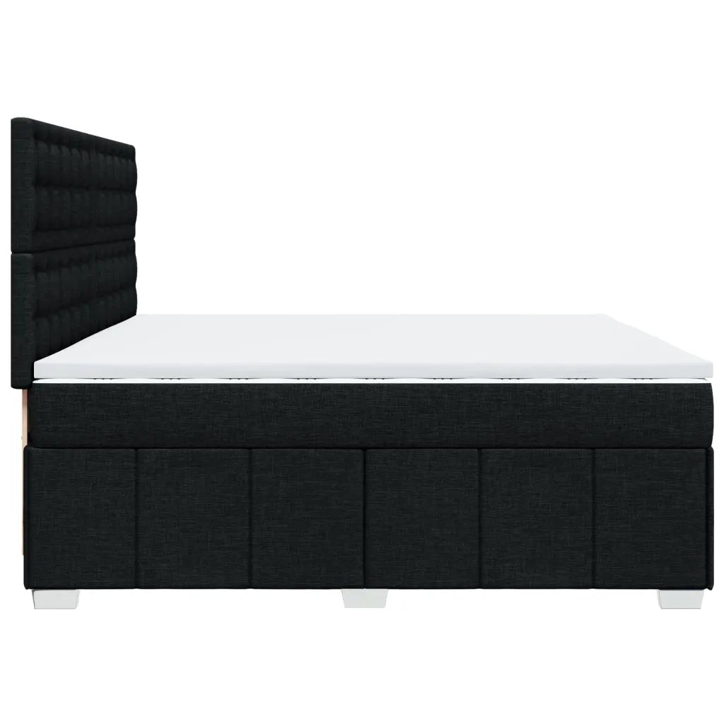 vidaXL Giroletto a Molle con Materasso Nero 200x200 cm in Tessuto