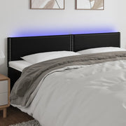 Testiera a LED-Testata con LED Nera 180x5x78/88 cm in Similpelle 707428