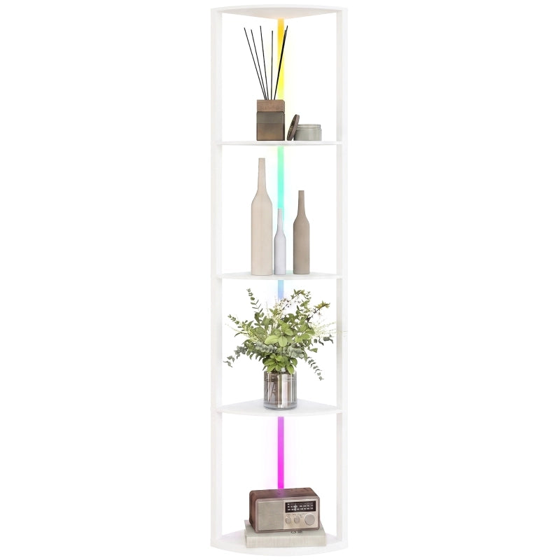 Lampada da terra a LED, dimmerabile a 5 livelli, con mensola, cambio colore RGB, telecomando.