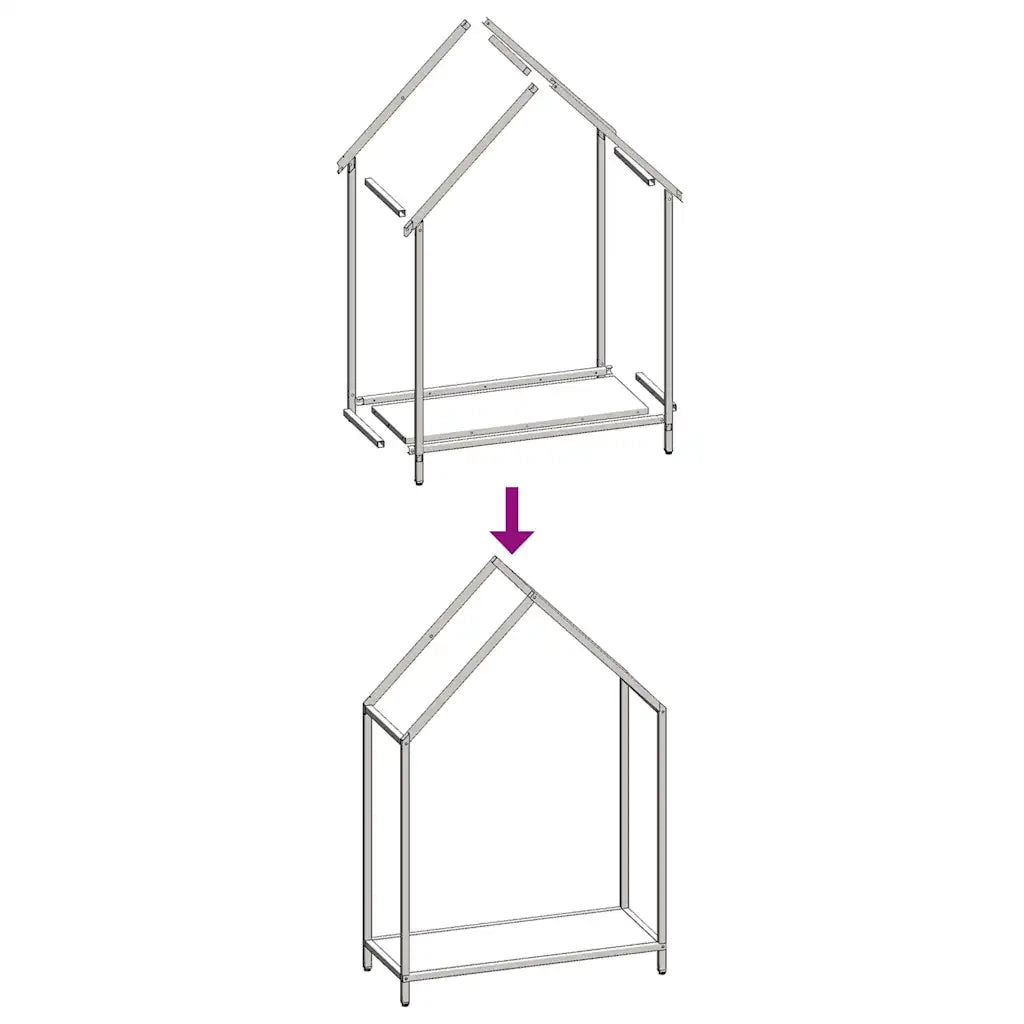 Rastrelliera per Legna da Ardere Antracite 60x25x90 cm CFW6519208