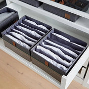 Cassettiere Premium 2-delig - Organizzatore di abiti e biancheria - Rafforzato - 6 compartimenti per magliette, pantaloni, reggiseni - Grigio - 30 x 30 x 15 cm (confezione da 2)