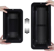 Strainer per verdure e frutta - scarico pasta cotta - estrattore da tavolo - accessori da cucina (20 x 36,8 - 49,5 x 7 cm; B x L x H) - nero