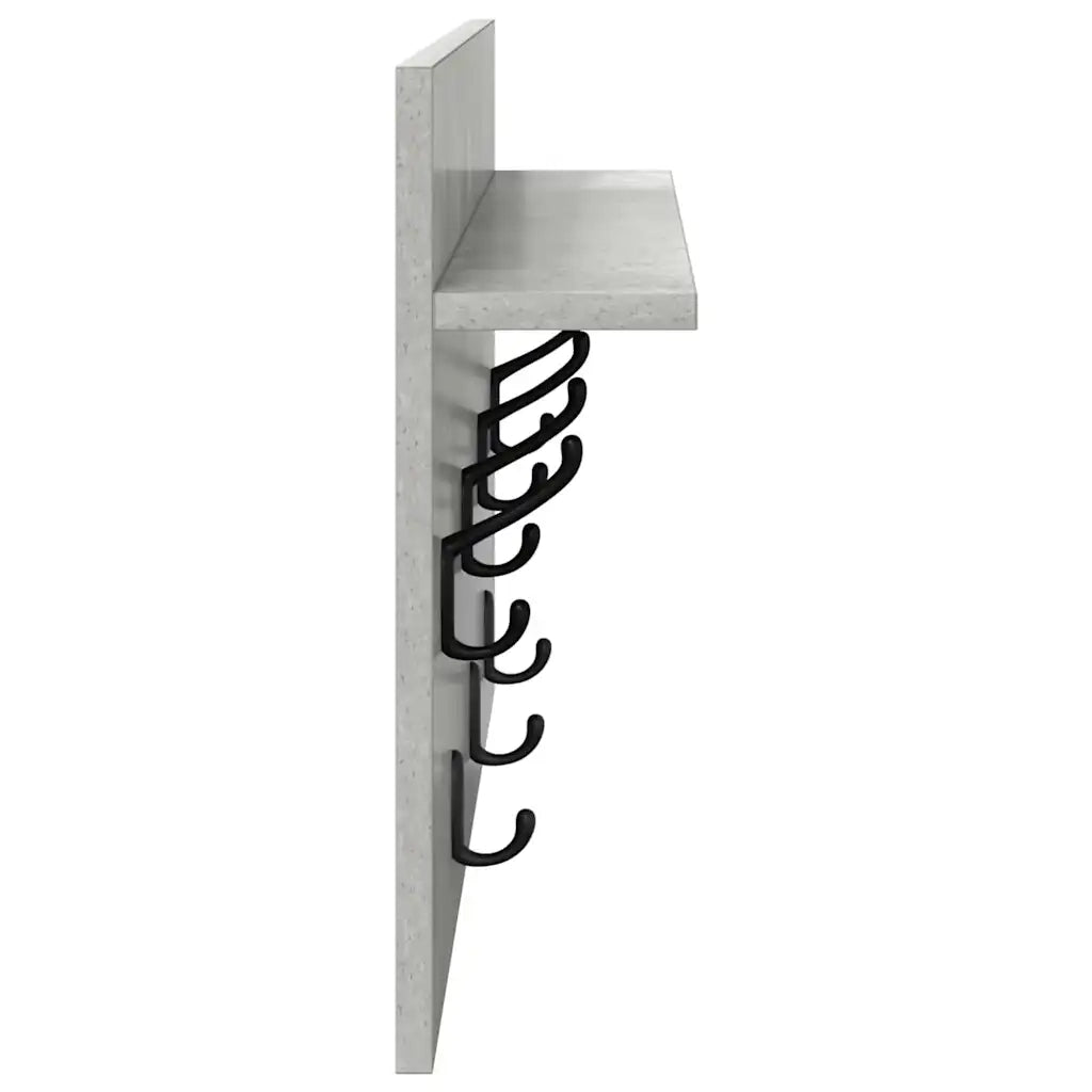 Appendiabiti a muro Grigio cemento 60 x 40 x 12 cm CFW7099872