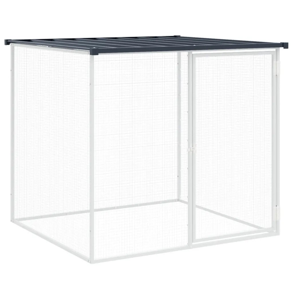 Gabbia per polli con tetto antracite 203x98x90 cm in acciaio zincato 3189049