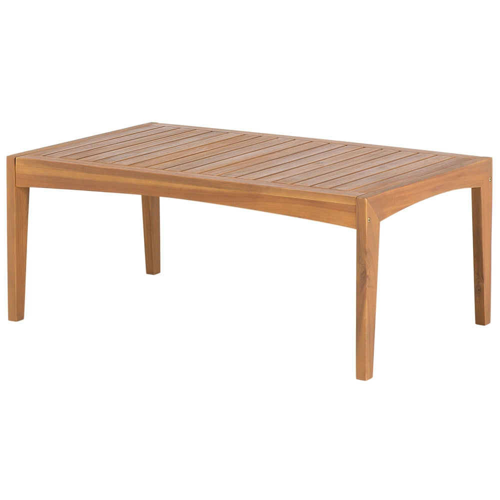 Set conversazione da giardino 7 posti in legno di acacia certificato leggero con cuscini grigi