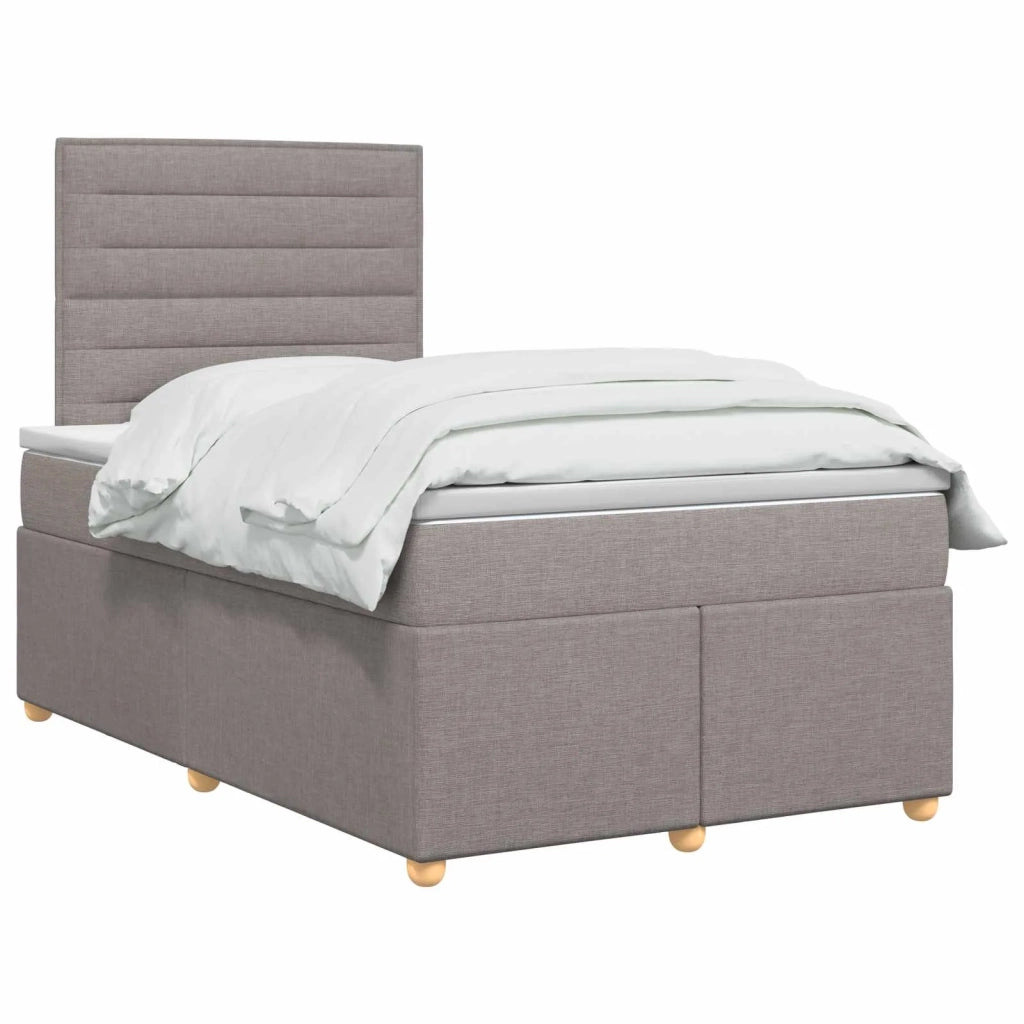 Letto box spring con materasso Tortora 120 x 200 cm Tessuto 3453855