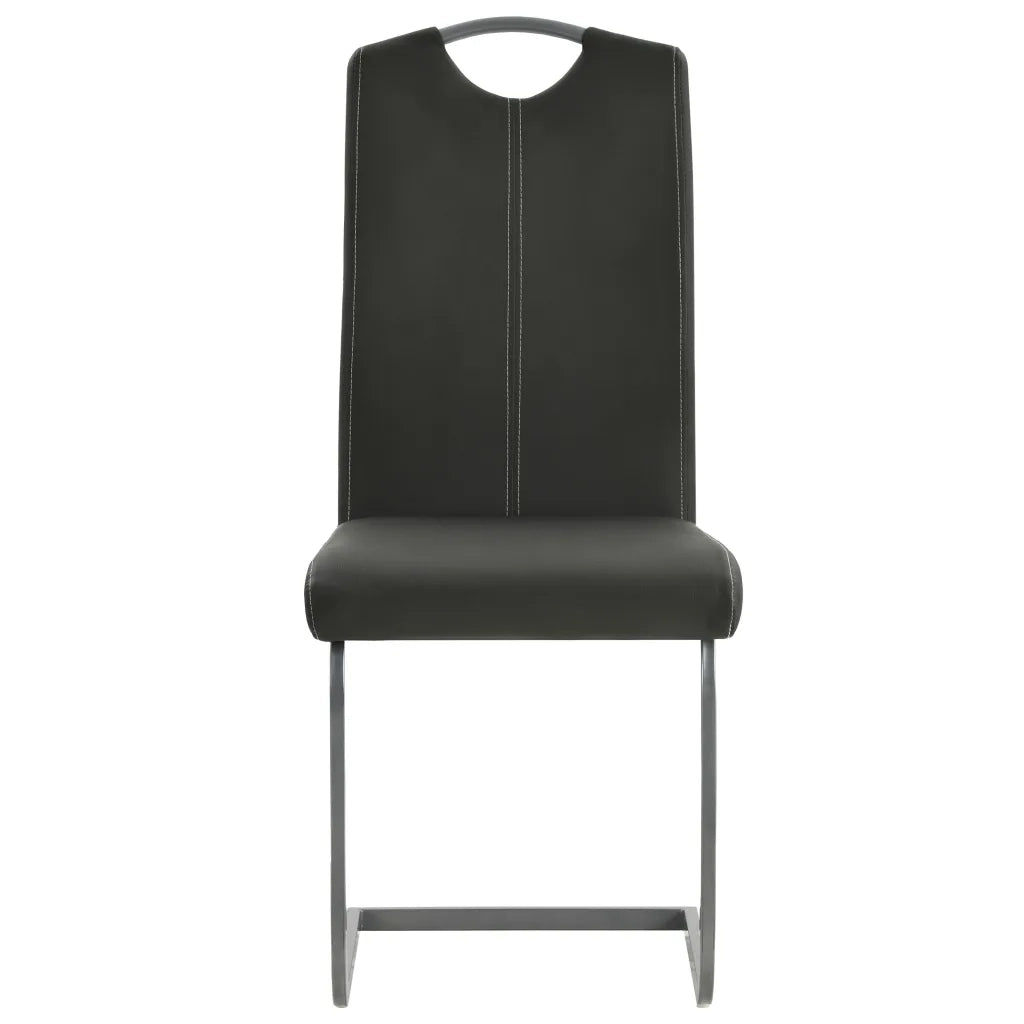 Sedie da Pranzo a Sbalzo 6 pz Grigie in Similpelle 275462