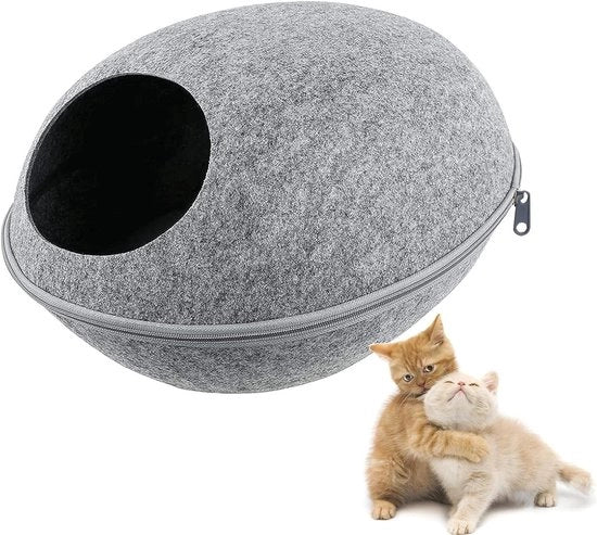 Confezione da viaggio per gatti con cuscino morbido e chiusura a zip - Confezione a forma di uovo per gatti e cani