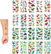 Tatuaggi a tempo limitato per bambini - Dinosauri che brillano al buio - Stickers di cartone acqua-resistenti per tema dino - Set da 20 pezzi