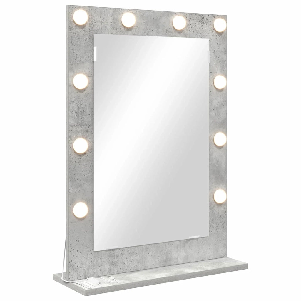 Specchio da Vanità Grigio cemento 70 x 50 x 18 cm Rettangolare 868336