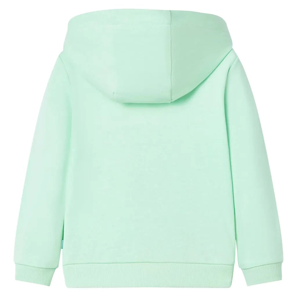 Felpa con Cappuccio e Cerniera per Bambini Verde Brillante 104