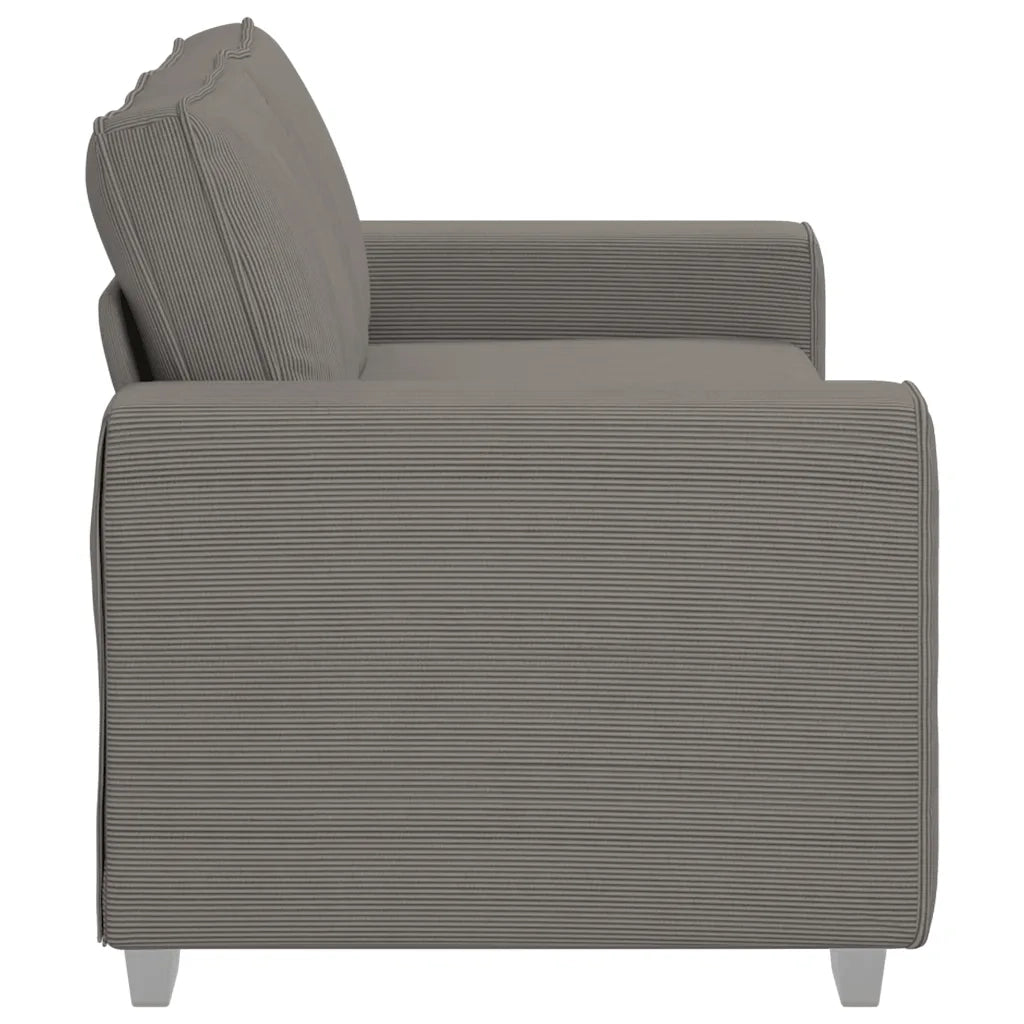 Divano Divanetto-Sofa Grigio Chiaro 140cm Tessuto di Velluto a Coste